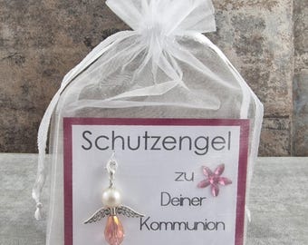 Llavero de ángel de la guarda para comunión: amuleto de la suerte para la primera comunión.