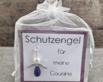 Llavero de ángel de la guarda para mi prima - Regalo de cumpleaños Amuleto de la suerte