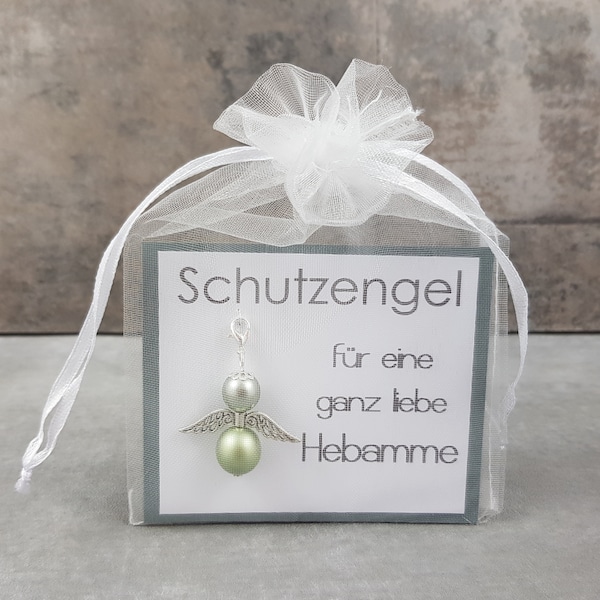 Schutzengel Schlüsselanhänger für eine ganz liebe Hebamme - Dankeschön Unterstützung Schwangerschaft Baby Geburt