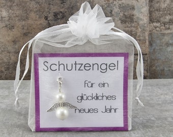 Llavero de ángel de la guarda para un feliz año nuevo - regalo amuleto de la suerte cosita especial Nochevieja regalo de Año Nuevo
