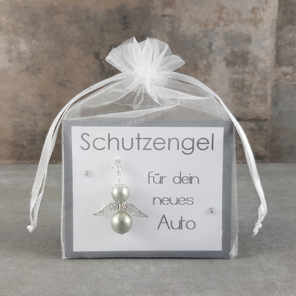 Schutzengel Schlüsselanhänger für dein neues Auto - Geschenk zum Führerschein Prüfung Glücksbringer Glückwunschkarte