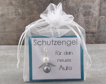 Schutzengel Schlüsselanhänger für dein neues Auto - Geschenk zum Führerschein Prüfung Glücksbringer Glückwunschkarte