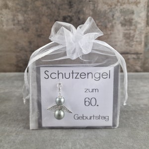 Schutzengel Schlüsselanhänger zum 60. Geburtstag - Geschenk als Glücksbringer, Glückwunschkarte, besonderes Geburtstagsgeschenk