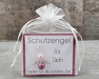 Schutzengel Schlüsselanhänger Geschenk - Danke für die schöne Zeit - Glücksbringer Glückwunschkarte Geburtstagsgeschenk Abschiedsgeschenk