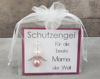 Schutzengel Schlüsselanhänger Geschenk für die beste Mama der Welt - Glücksbringer Engel Weihnachtsgeschenk Geburtstagsgeschenk