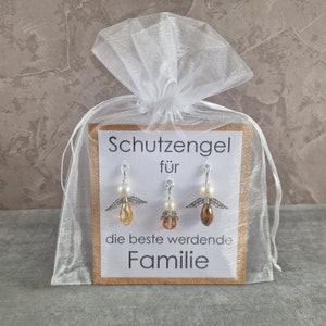 Schutzengel Schlüsselanhänger Geschenk für die beste werdende Familie Glücksbringer Engel Glückwunschkarte Schwangerschaft Baby unterwegs