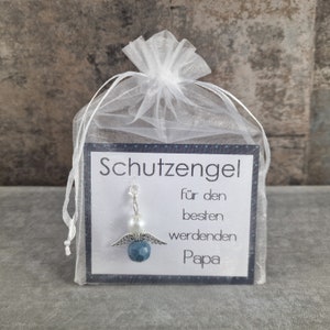 Schutzengel Schlüsselanhänger Geschenk für den besten werdenden Papa - Glücksbringer Engel Glückwunschkarte Nachwuchs Baby unterwegs