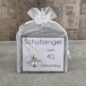 Schutzengel Schlüsselanhänger zum 40. Geburtstag - Geschenk als Glücksbringer, Glückwunschkarte, besonderes Geburtstagsgeschenk