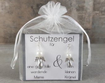 Llavero de ángel de la guarda, regalo para una maravillosa futura mamá y su pequeño: amuleto de la suerte para el embarazo, bebé en camino.
