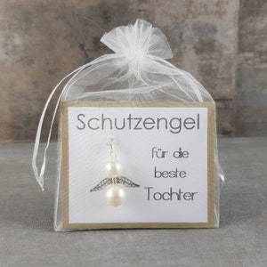 Schutzengel Schlüsselanhänger Geschenk für die beste Tochter - Glücksbringer Engel, Glückwunschkarte Geburtstagsgeschenk besonderes Geschenk