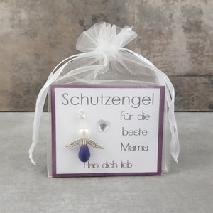 Schutzengel Schlüsselanhänger für die beste Mama Glücksbringer Engel Glückwunschkarte Dankeskarte Geburtstagsgeschenk Muttertag