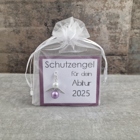 Schutzengel Glücksbringer Schlüsselanhänger Geschenk für das Abitur 2025 - Glücksbringer Geschenkidee für das Abitur und Prüfung