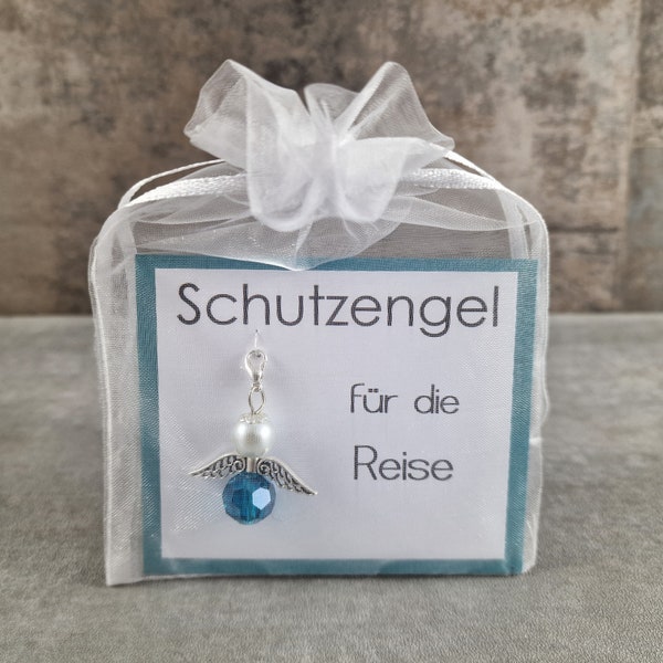 Schutzengel Schlüsselanhänger für die Reise - besonderes Geschenk als Reisebegleiter, Glücksbringer, Talisman, Weltreise, Hochzeitsreise