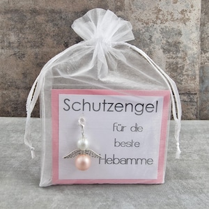 Schutzengel Schlüsselanhänger für die beste Hebamme - Dankeschön Unterstützung Schwangerschaft Geburtshelferin Baby Geburt Kleinigkeit
