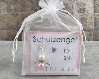 Llavero de ángel de la guarda, regalo: gracias por todo, tarjeta de felicitación con amuleto de la suerte, pequeño detalle para regalar, atención, gracias.