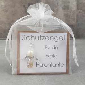 Schutzengel Schlüsselanhänger Geschenk für die beste Patentante - Engel mit Karte - Geburtstagsgeschenk - Aufmerksamkeit Weihnachtsgeschenk