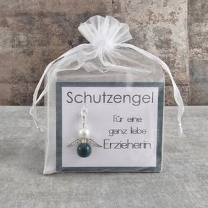 Schutzengel Schlüsselanhänger Geschenk Glücksbringer Glückwunschkarte für eine ganz liebe Erzieherin -  als Dankeschön Aufmerksamkeit