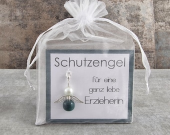 Llavero de ángel de la guarda, regalo, amuleto de la suerte, tarjeta de felicitación para un educador muy querido, como agradecimiento.