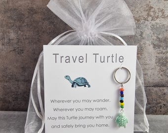 Llavero de tortuga de viaje: llavero de tortuga, regalo especial, amuleto de la suerte, colgante para bolso de viaje, idea de regalo