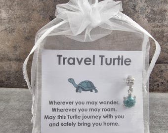 Llavero de tortuga de viaje: llavero de tortuga, regalo especial, amuleto de la suerte, colgante para bolso de viaje, idea de regalo