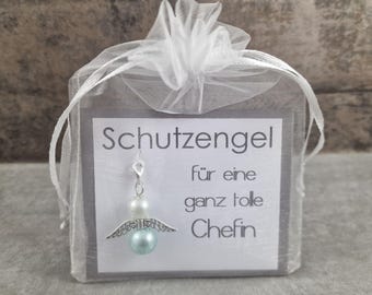 Guardian angel keychain gift for a great boss - office farewell lucky charm gift idea