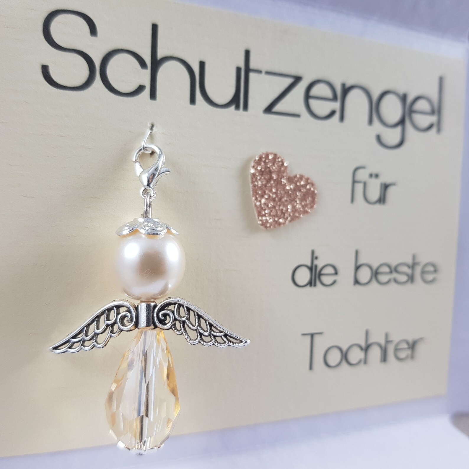 Guardian Angel Keychain Gift for Best Daughter Lucky Charm