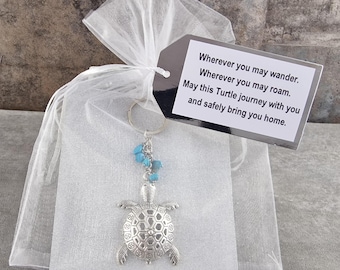 Llavero de tortuga de viaje: llavero de tortuga, regalo especial, amuleto de la suerte, colgante para bolso de viaje, idea de regalo
