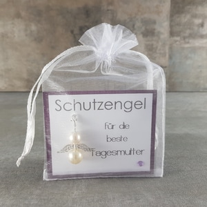 Schutzengel Schlüsselanhänger Geschenk Glücksbringer Glückwunschkarte für die beste Tagesmutter -  als Dankeschön Aufmerksamkeit