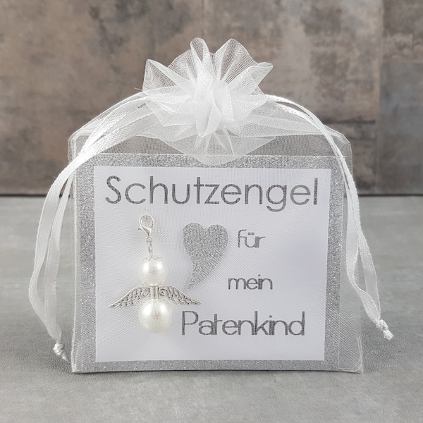 Schutzengel Schlüsselanhänger Geschenk für mein Patenkind - Glücksbringer, Geburt, Geburtstag Taufgeschenk Aufmerksamkeit Weihnachtsgeschenk