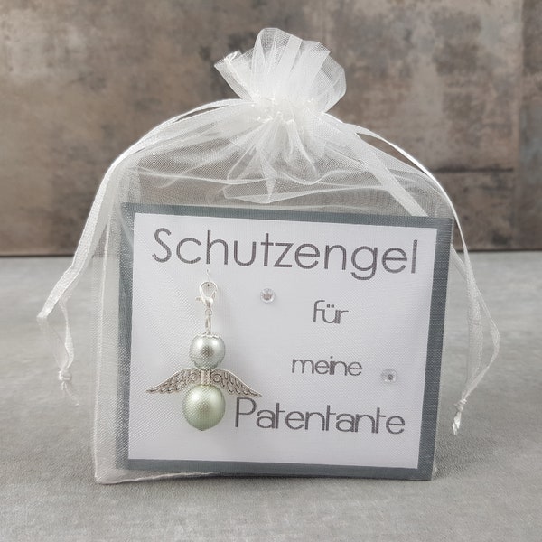 Schutzengel Schlüsselanhänger für meine Patentante - Geschenk zum Geburtstag - Aufmerksamkeit -Dankeschön - Kleinigkeit - Weihnachtsgeschenk