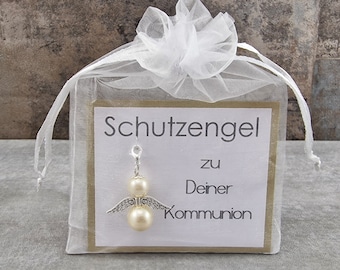 Llavero de ángel de la guarda para comunión: idea de regalo con amuleto de la suerte, regalo para invitados y acompañante para la primera comunión.