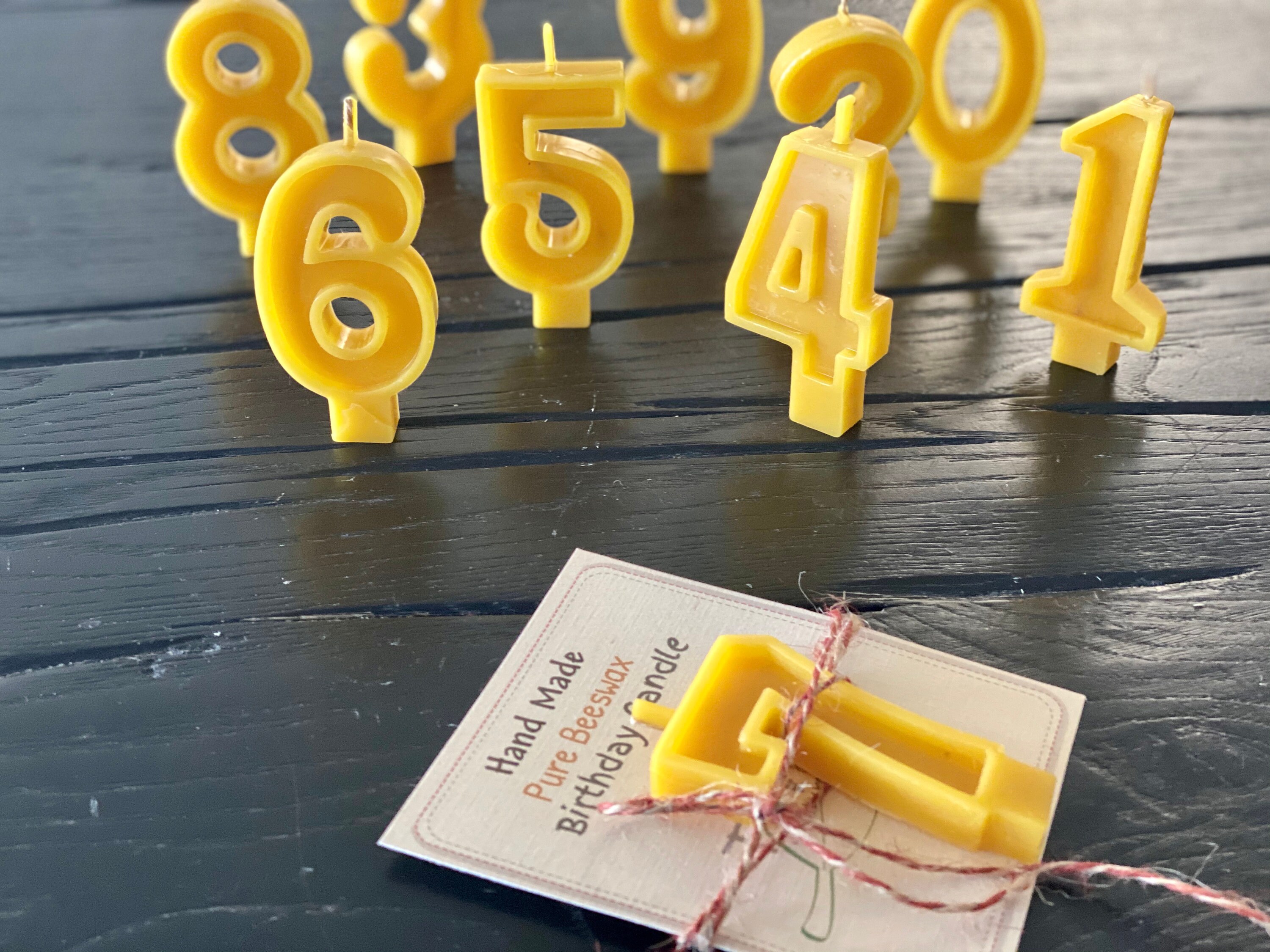 Pure Beeswax Birthday Candles with Hemp Wick. In Eco Friendly Etsy