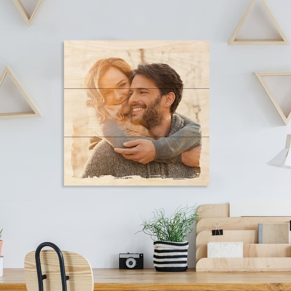 Geschenk für Freund, Partner, Ehemann - Geburtstagsgeschenk Mann - Fotogeschenk - Holzbild zum Geburtstag - Foto auf Holz personalisiert