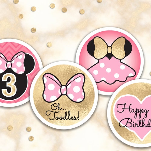 INSTANT DOWNLOAD Pink and Gold Minnie Mouse Centerpieces 3rd | Etsy