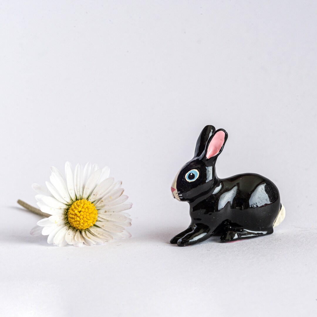 Handpainted Pewter Miniature Rabbit - Etsy