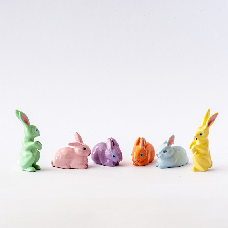 Rabbit Collection - Handpainted Pewter Miniatures - Etsy