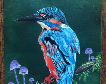 Kingfisher bird painting