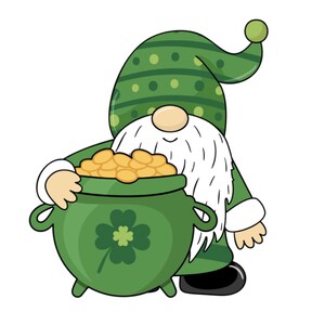 St. Patrick’s Day Gnome Cookie Cutter – Lucky Leprechaun with Pot of Gold – Irish Holiday Baking, Festive Shamrock Treats