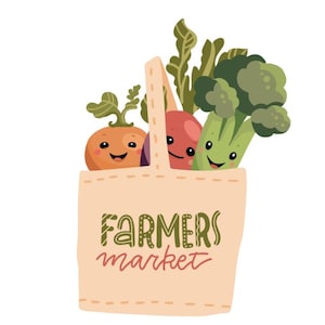 Farmers Market Tote Cookie Cutter – Vegetable Basket Cookie Cutter for Market, Garden, and Summer Baking