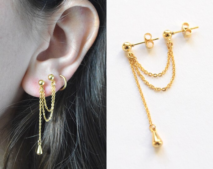 Ensemble Boucles D Oreilles 2 Trous