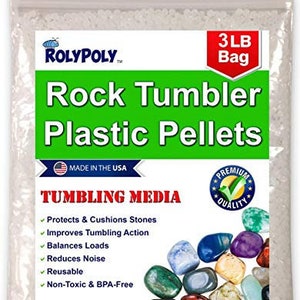 Plastic Pellets Rock Tumbling Media (3 LBS) for Rock Tumbler, Stone Tumbler, Rock Polisher, Filler Beads, Rock Tumbler Supplies