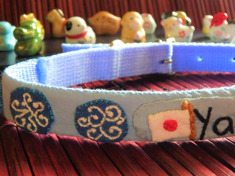 Japanese Dog Collar Shiba Inu Dog Collar Karakusa Dog Etsy