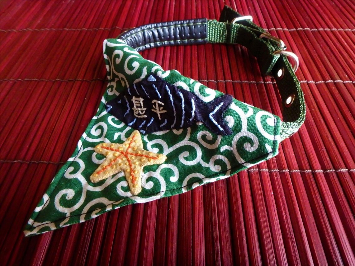 Japanese Dog Collar Japanese Cat Collar Karakusa Dog Collar Etsy UK