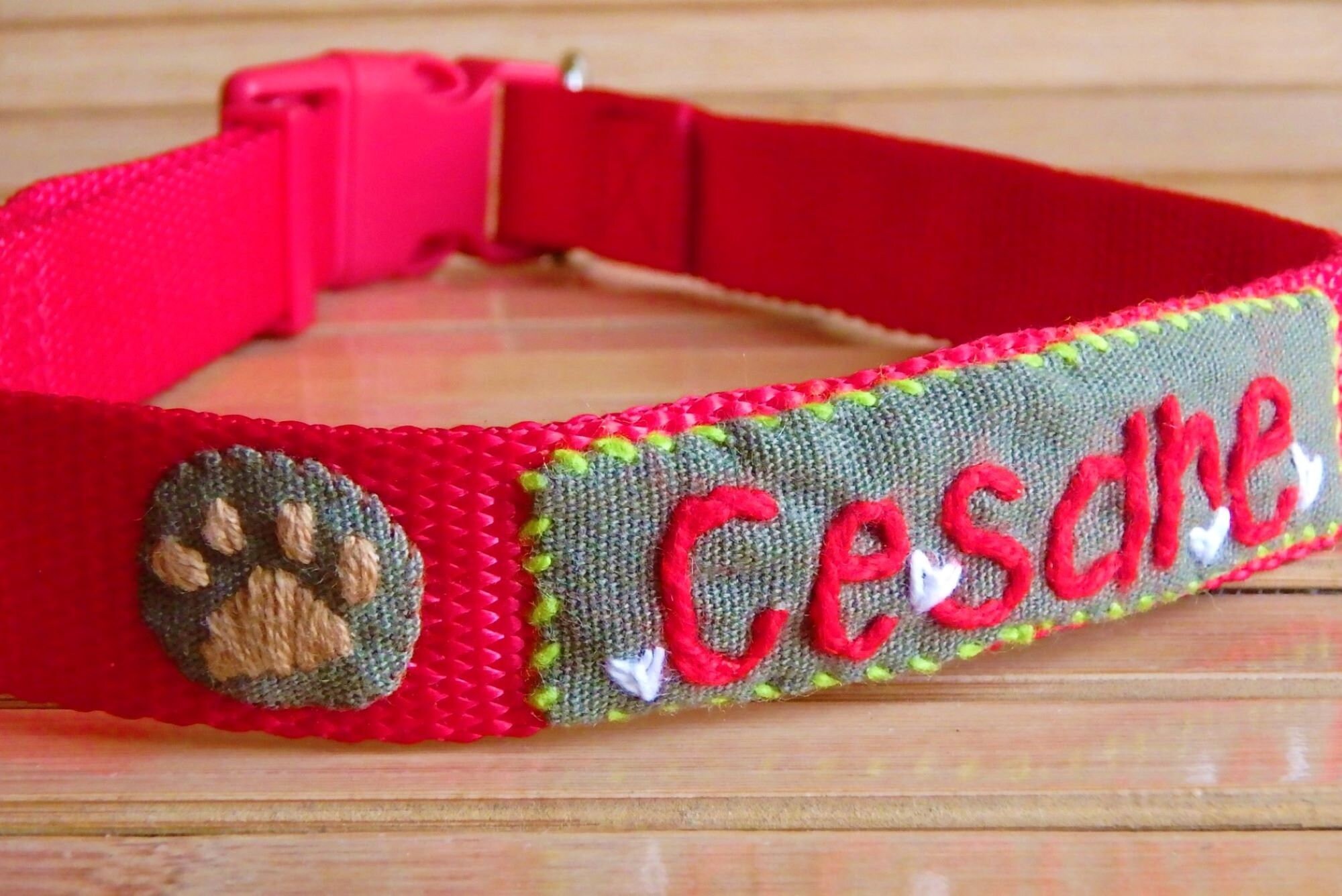 Dog Name Collar Dog ID Collar Dog Name Tag Personalized Dog Etsy