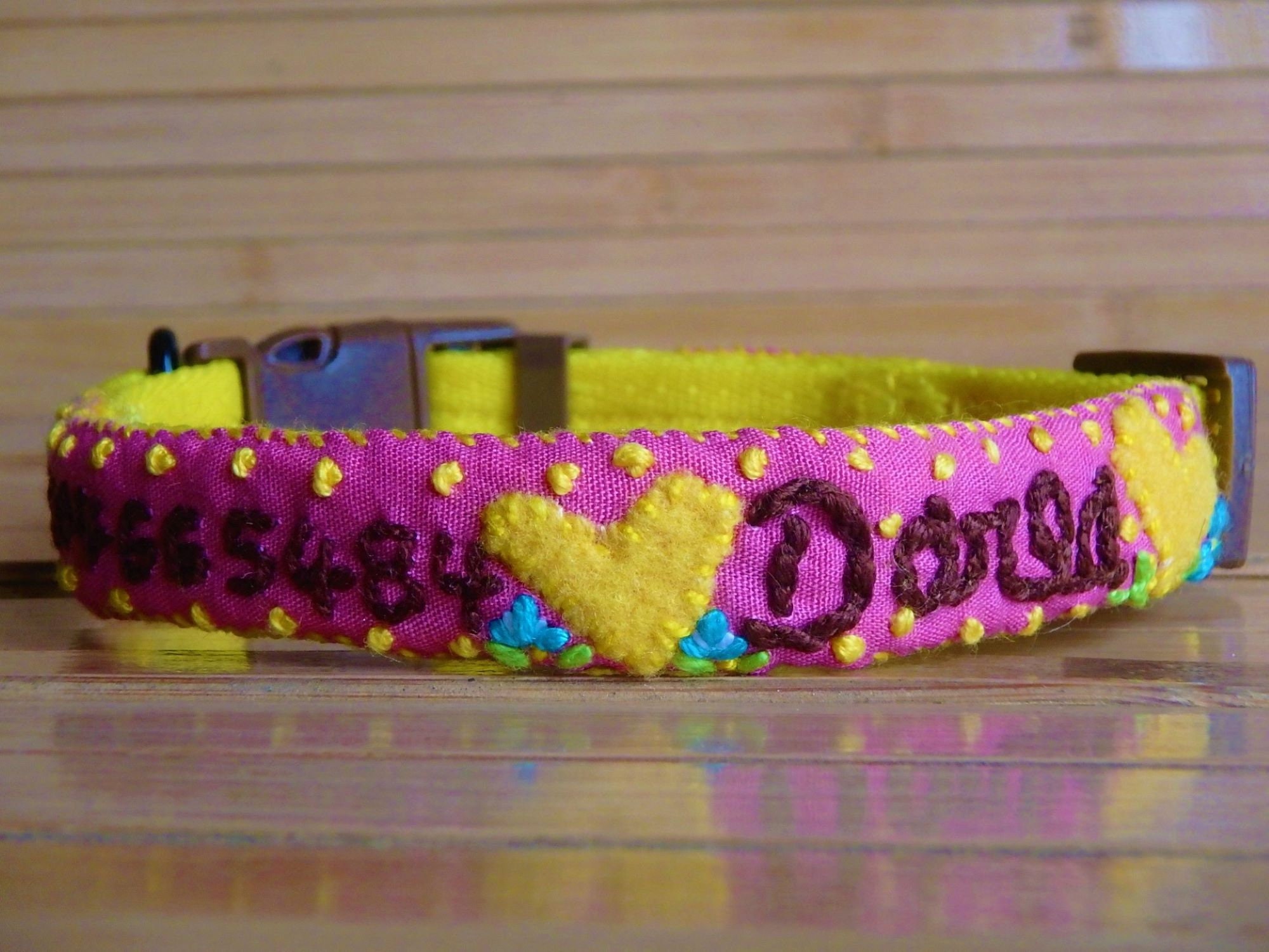 Dog Name Collar Dog Name Tag Dog ID Collar Personalized Dog Etsy