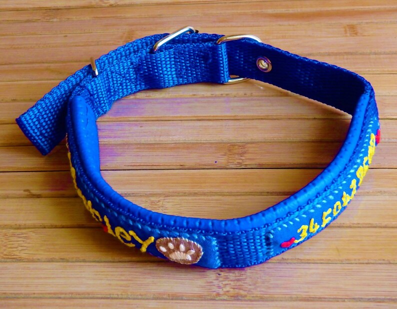Dog Name Collar Dog Name Tag Collar Dog ID Collar Etsy
