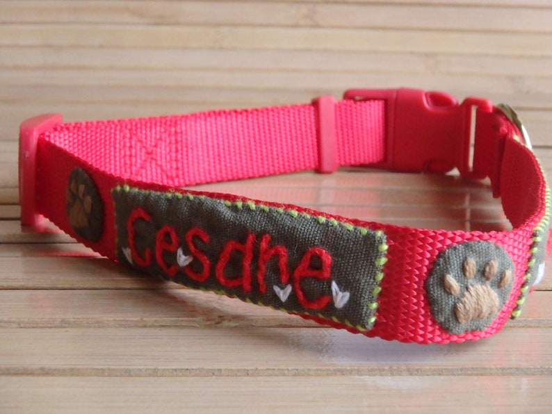Dog Name Collar Dog ID Collar Dog Name Tag Personalized Dog Etsy
