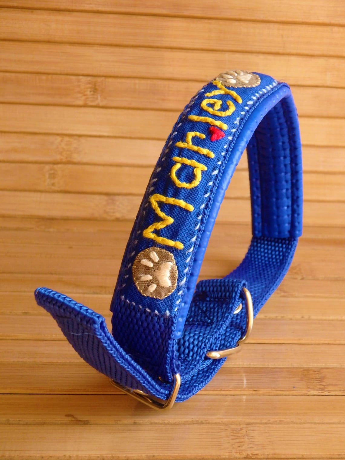 Dog Name Collar Dog Name Tag Collar Dog ID Collar Etsy