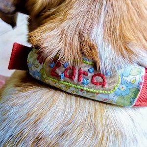 Médaille d'identité pour chien, Patch nominatif pour chien, Carte d'identité pour chien, Carte d'identité pour chien pour harnais, Médaille d'identité pour chien, Nom de chien pour collier, Nom de chien pour harnais, Collier fleur pour chien