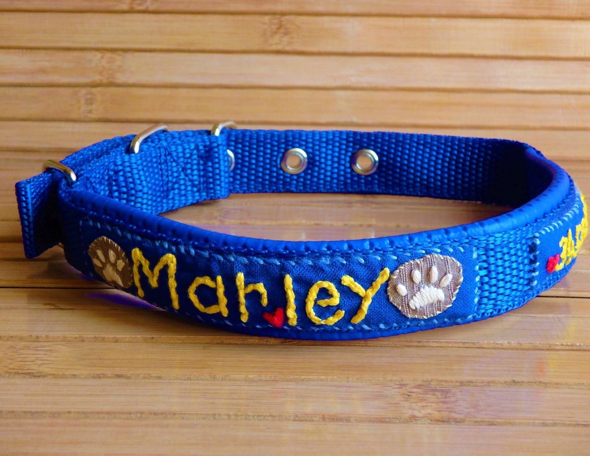 Dog Name Collar Dog Name Tag Collar Dog ID Collar Etsy
